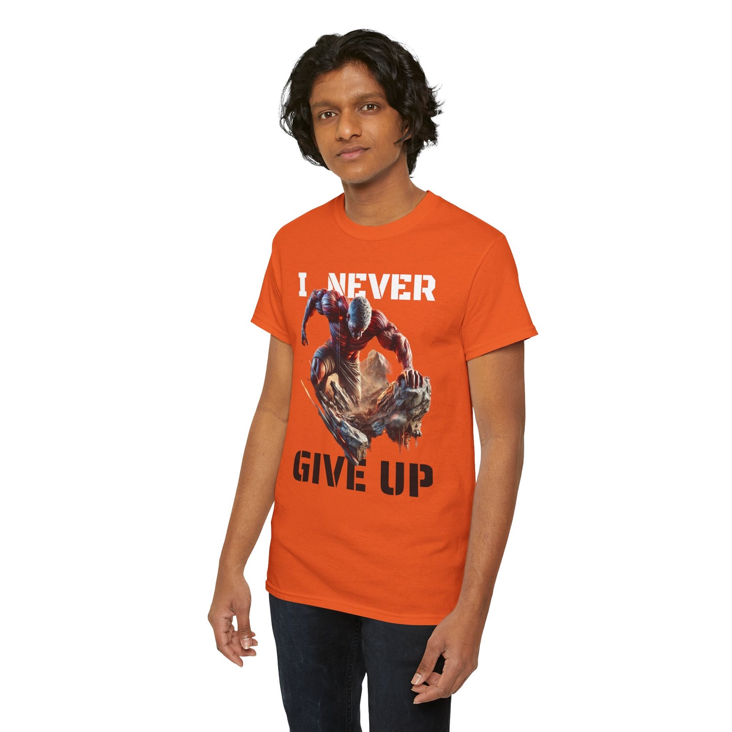 CAMISETA HOMBRE ALFA "I NEVER GIVE UP".(USA).