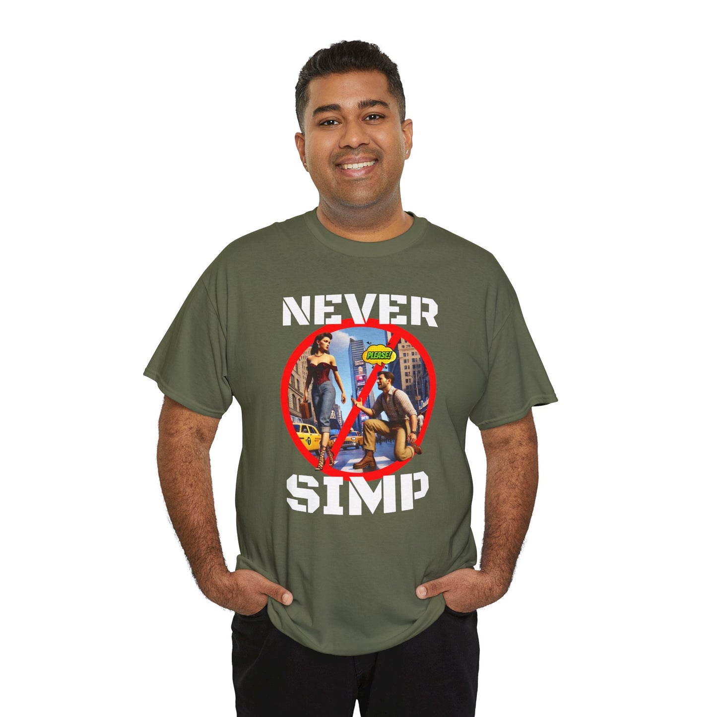 CAMISETA HOMBRE ALFA "NEVER SIMP". (USA)