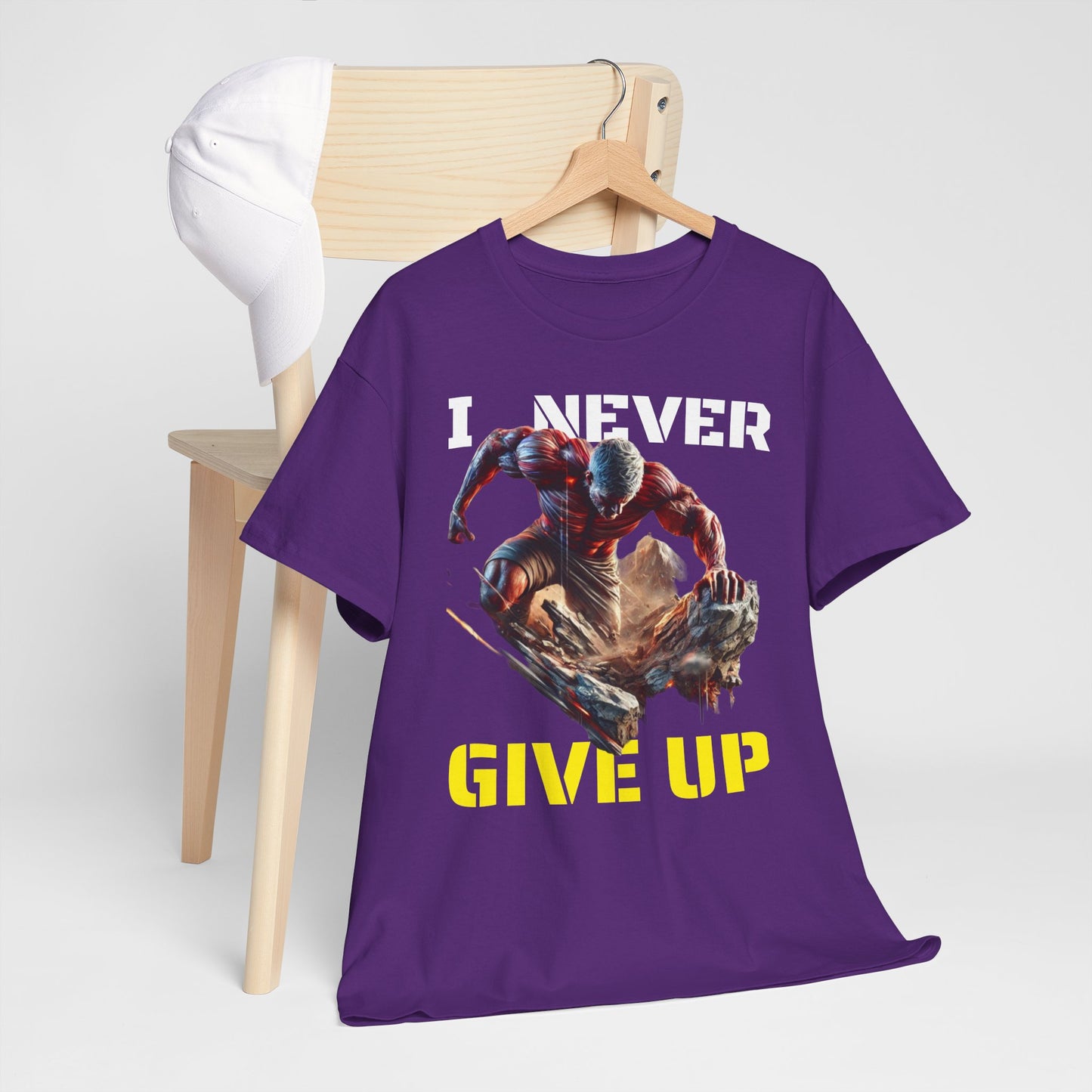 CAMISETA HOMBRE ALFA "I NEVER GIVE UP".(USA).