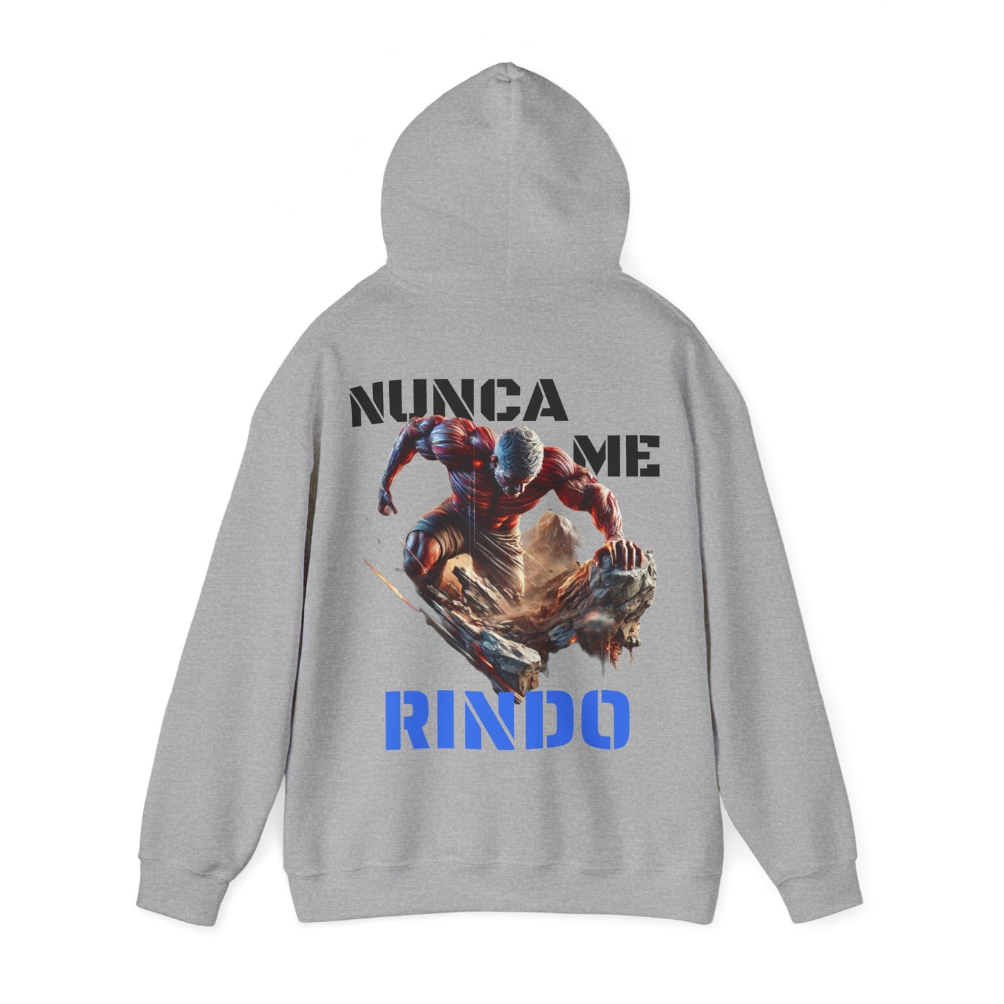 SUDADERA CON GORRO"NUNCA ME RINDO". (EUROPA).