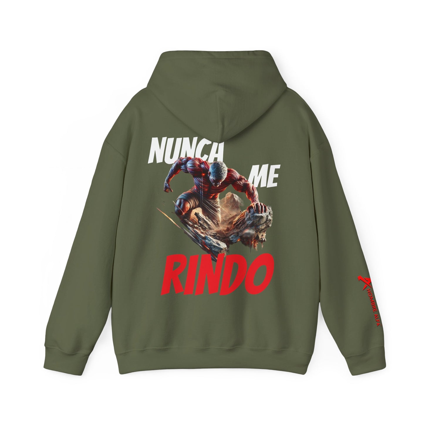 SUDADERA CON GORRO HOMBRE ALFA, "NUNCA ME RINDO".(USA).