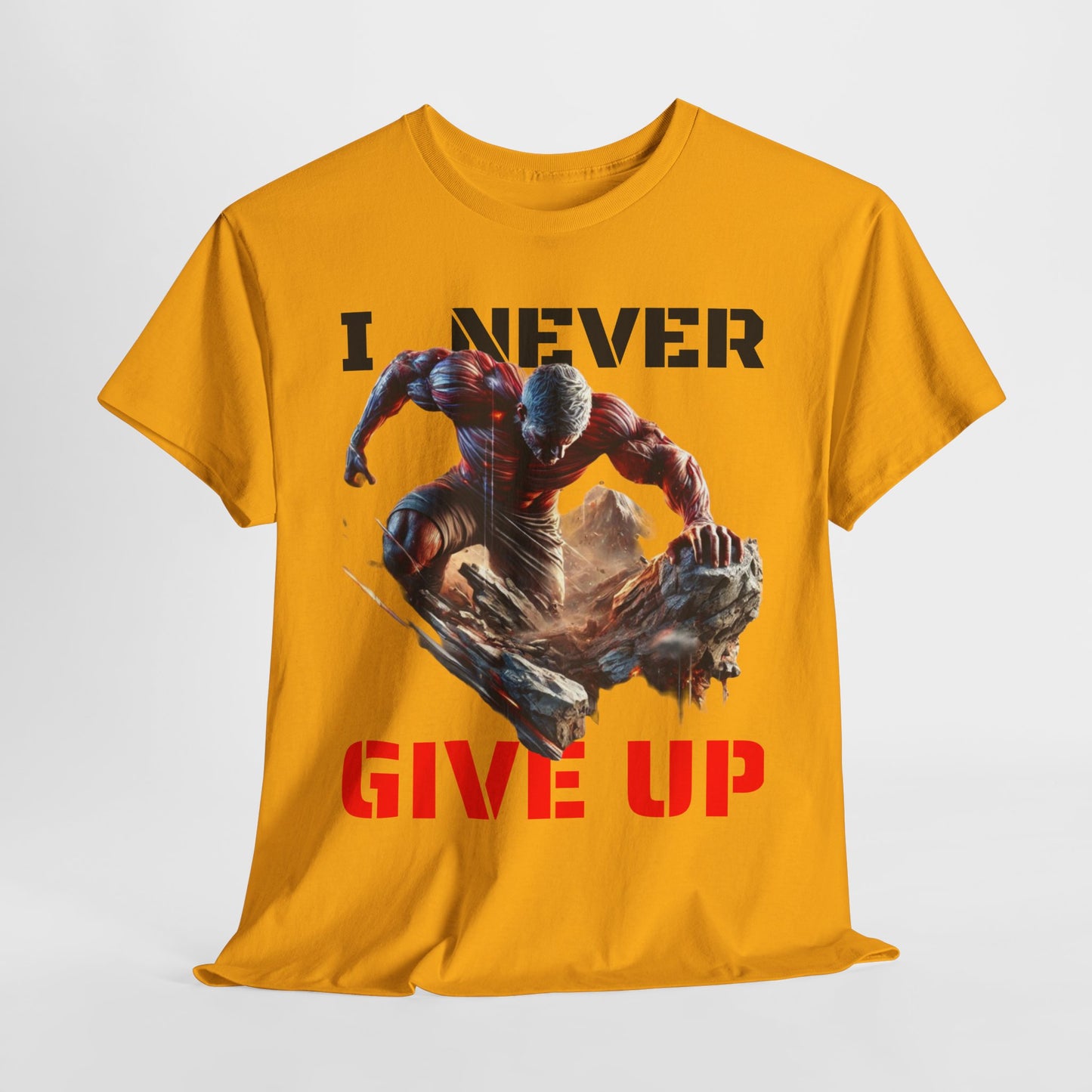 CAMISETA HOMBRE ALFA "I NEVER GIVE UP".(USA).