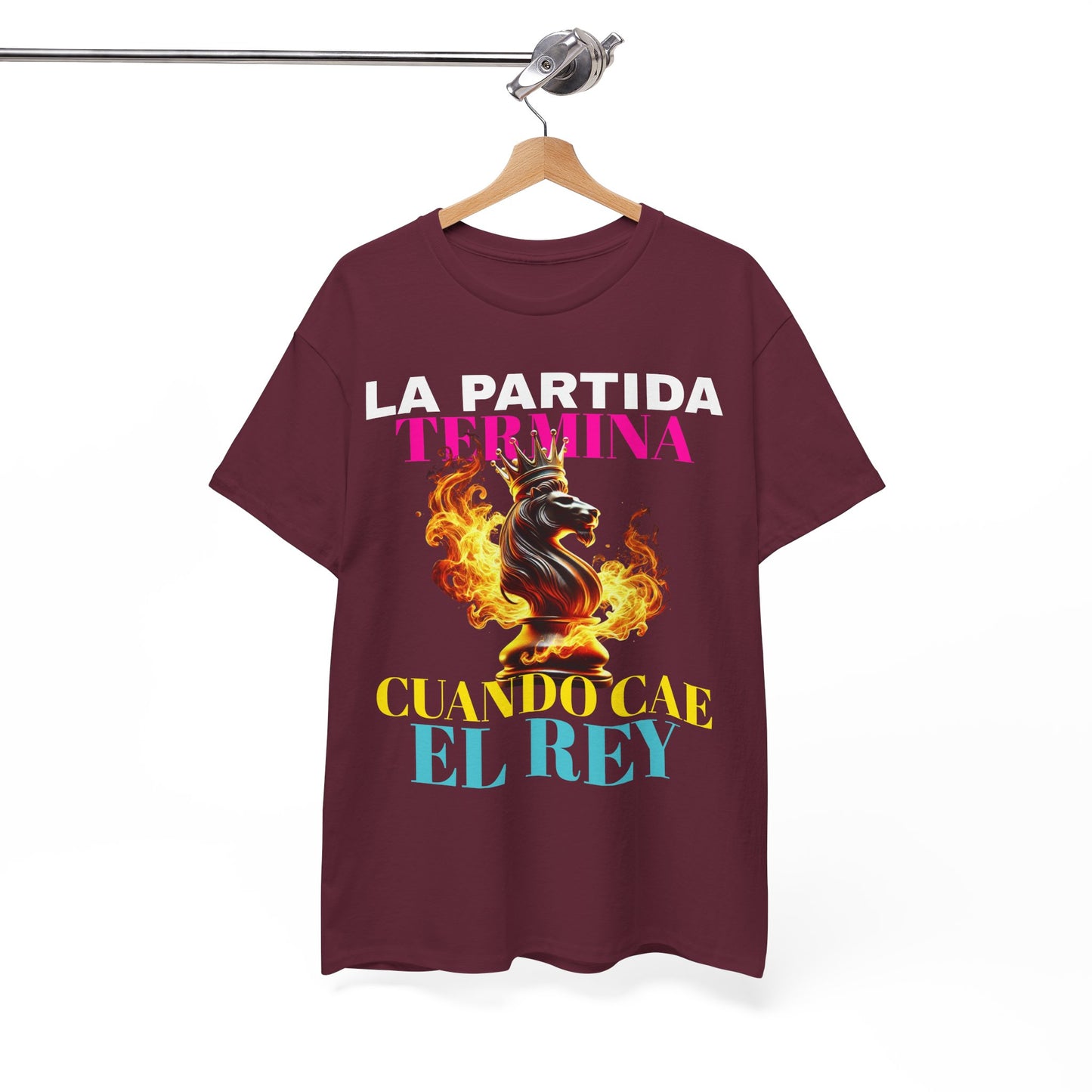 CAMISETA HOMBRE ALFA "LA PARTIDA TERMINA CUANDO CAE EL REY".(EUROPA)