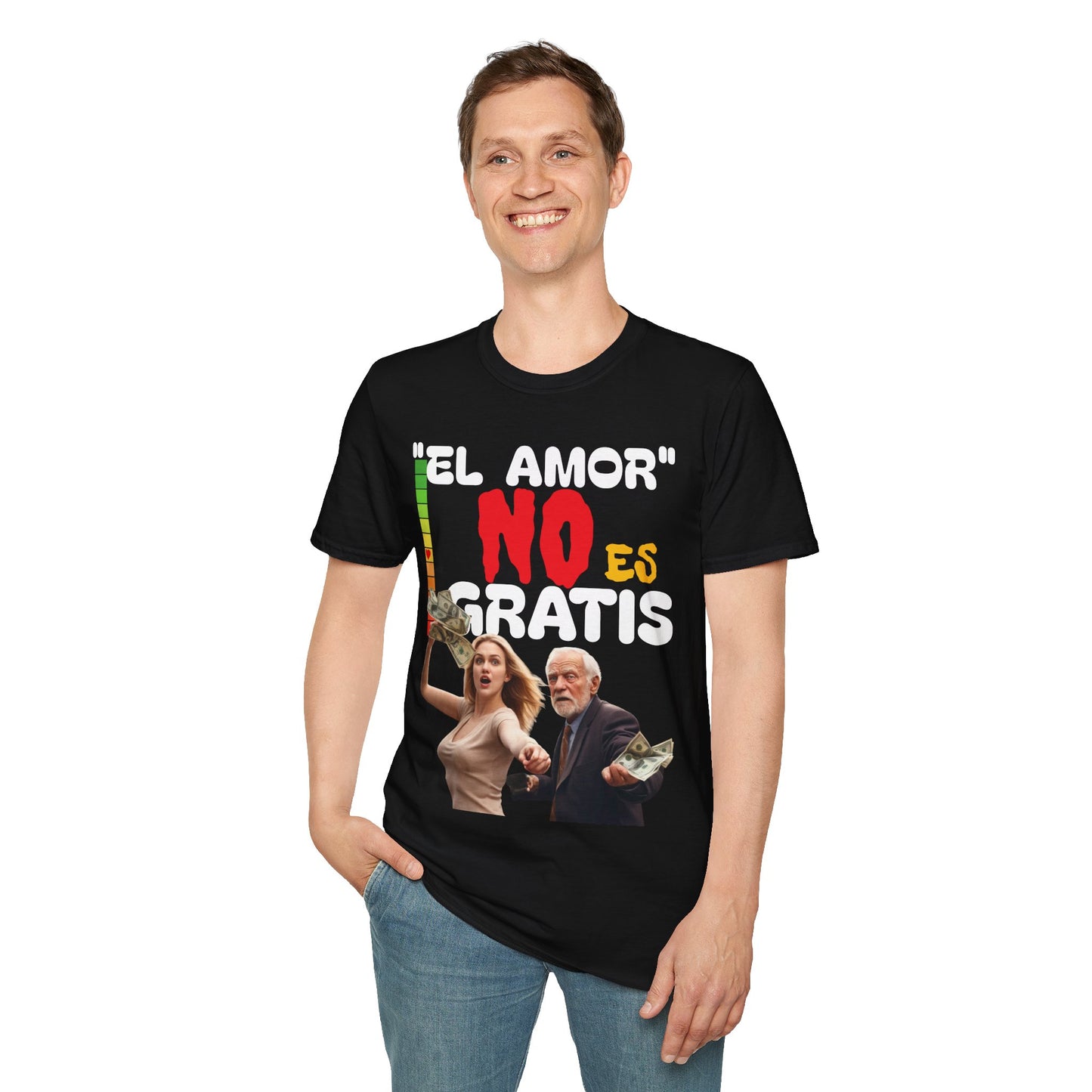 CAMISETA HOMBRE ALFA "EL AMOR NO ES GRATIS".(USA)