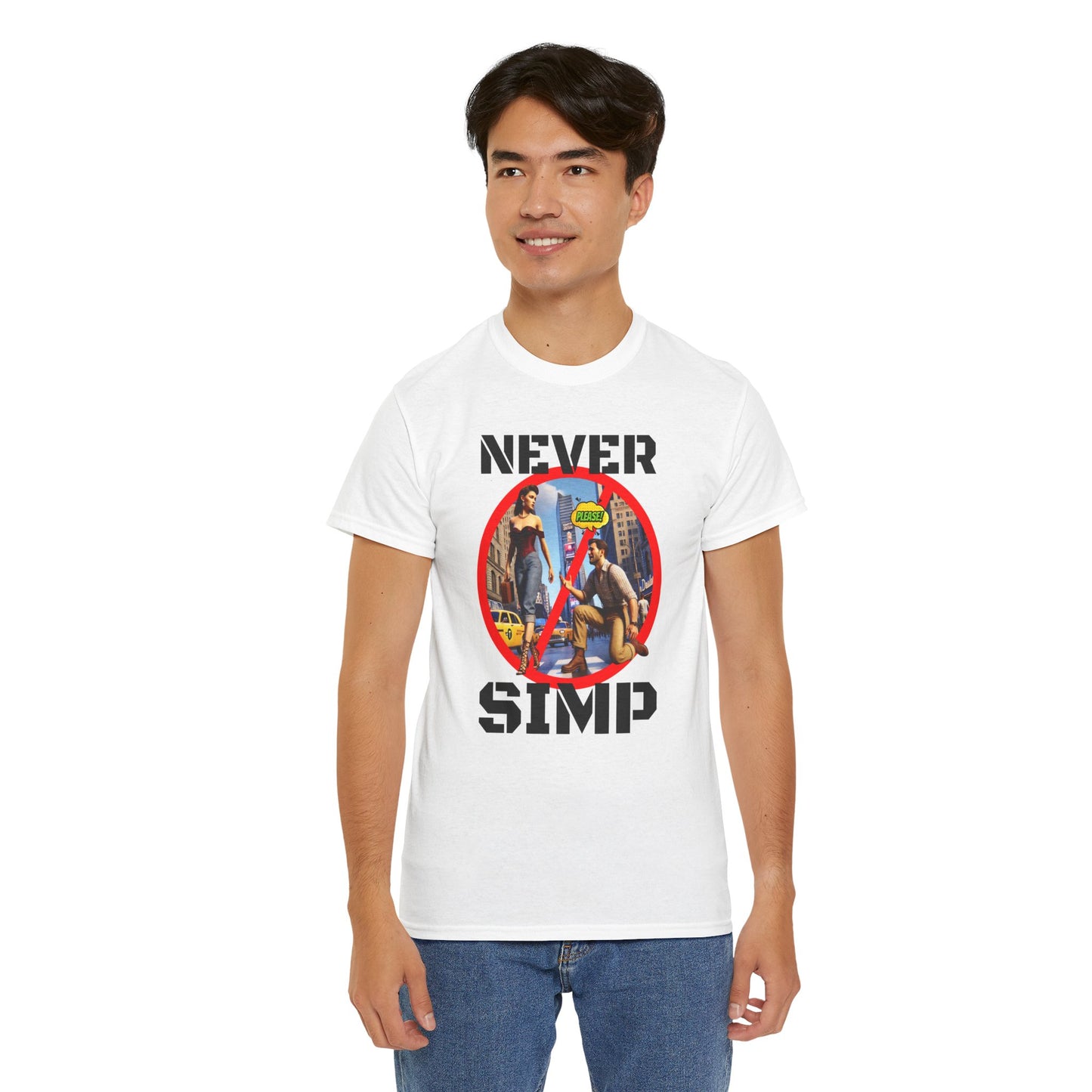 CAMISETA HOMBRE ALFA "NEVER SIMP". (USA)