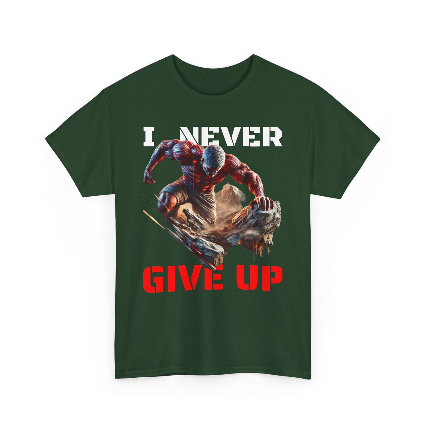 CAMISETA HOMBRE ALFA "I NEVER GIVE UP".(USA).