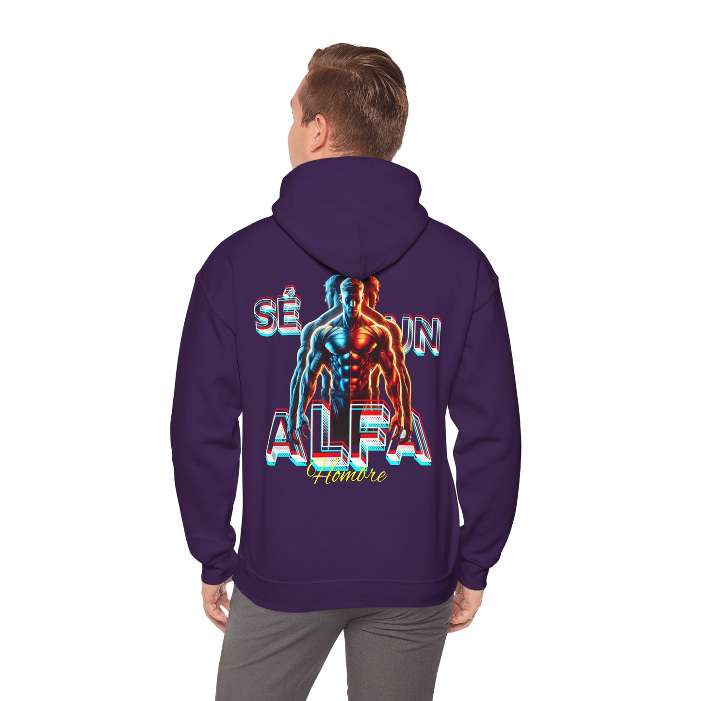 SUDADERA CON GORRO "SÉ UN HOMBRE ALFA". (EUROPA).