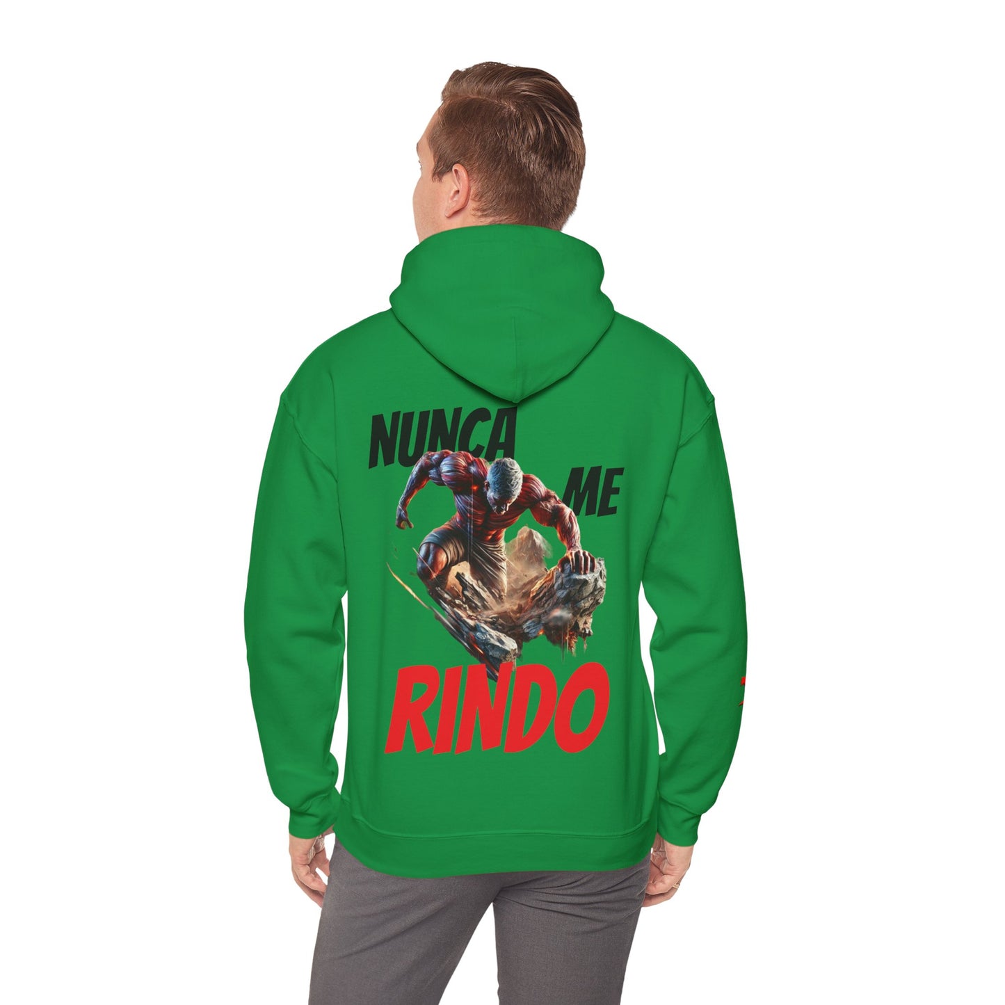 SUDADERA CON GORRO HOMBRE ALFA, "NUNCA ME RINDO".(USA).