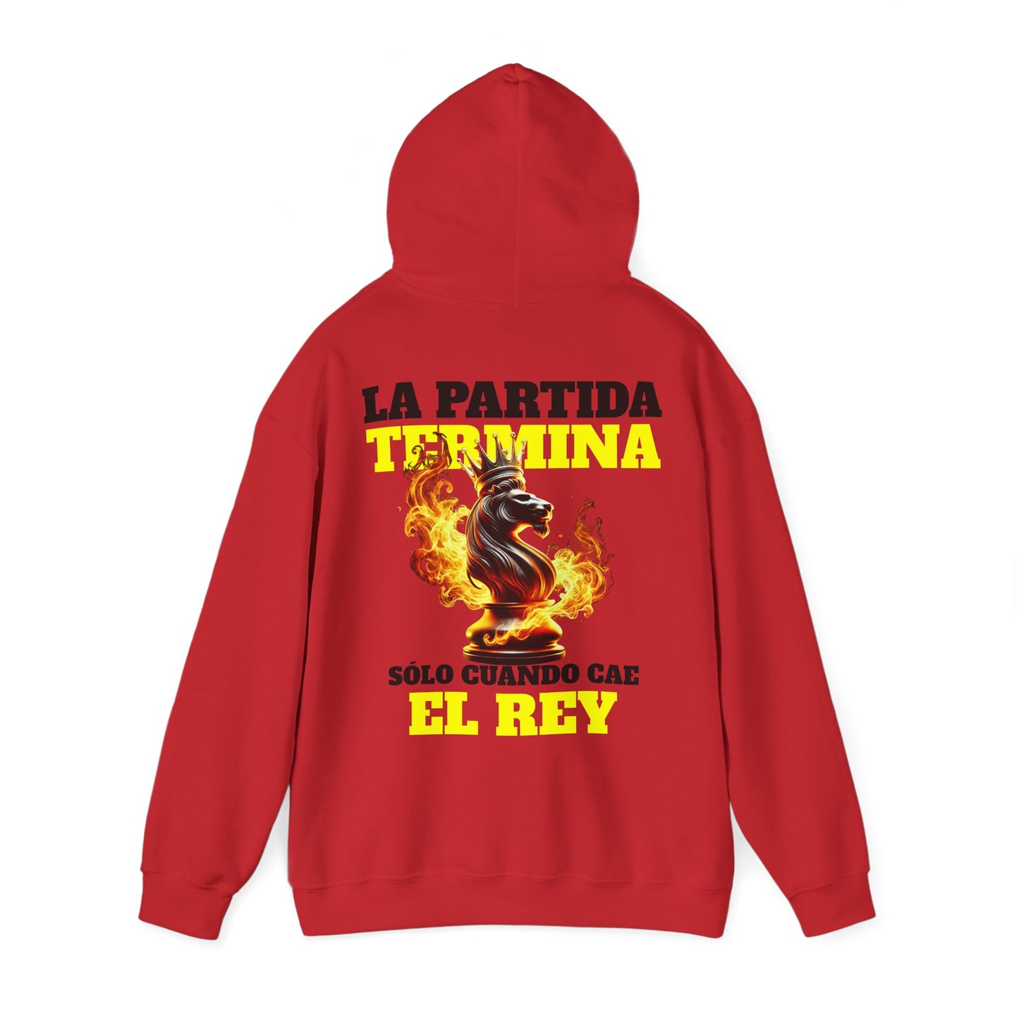 SUDADERA CON GORRO "LA PARTIDA TERMINA CUANDO CAE EL REY". (EUROPA).