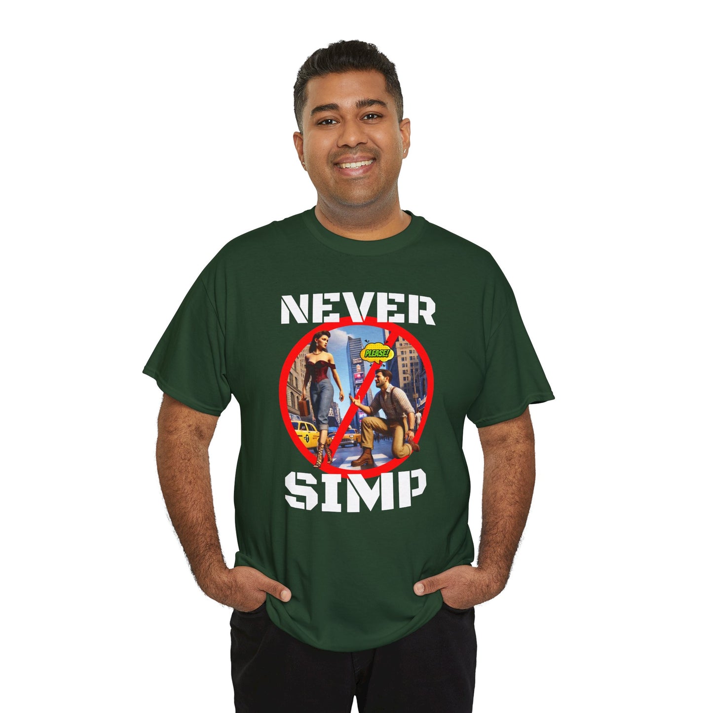 CAMISETA HOMBRE ALFA "NEVER SIMP". (USA)