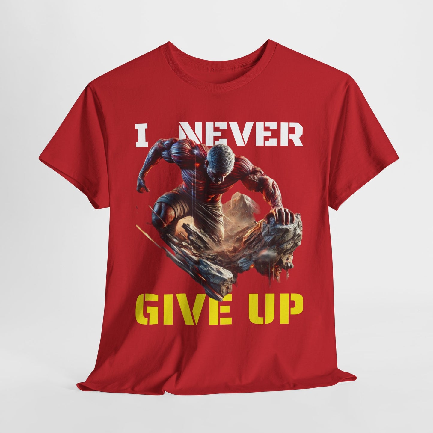 CAMISETA HOMBRE ALFA "I NEVER GIVE UP".(USA).