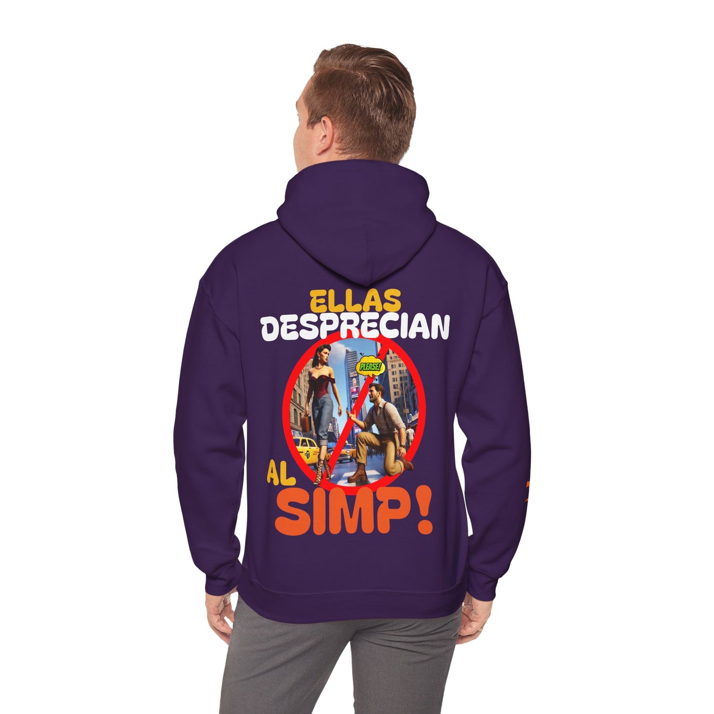 SUDADERA CON GORRO HOMBRE ALFA, "ELLAS DESPRECIAN AL SIMP".(USA).