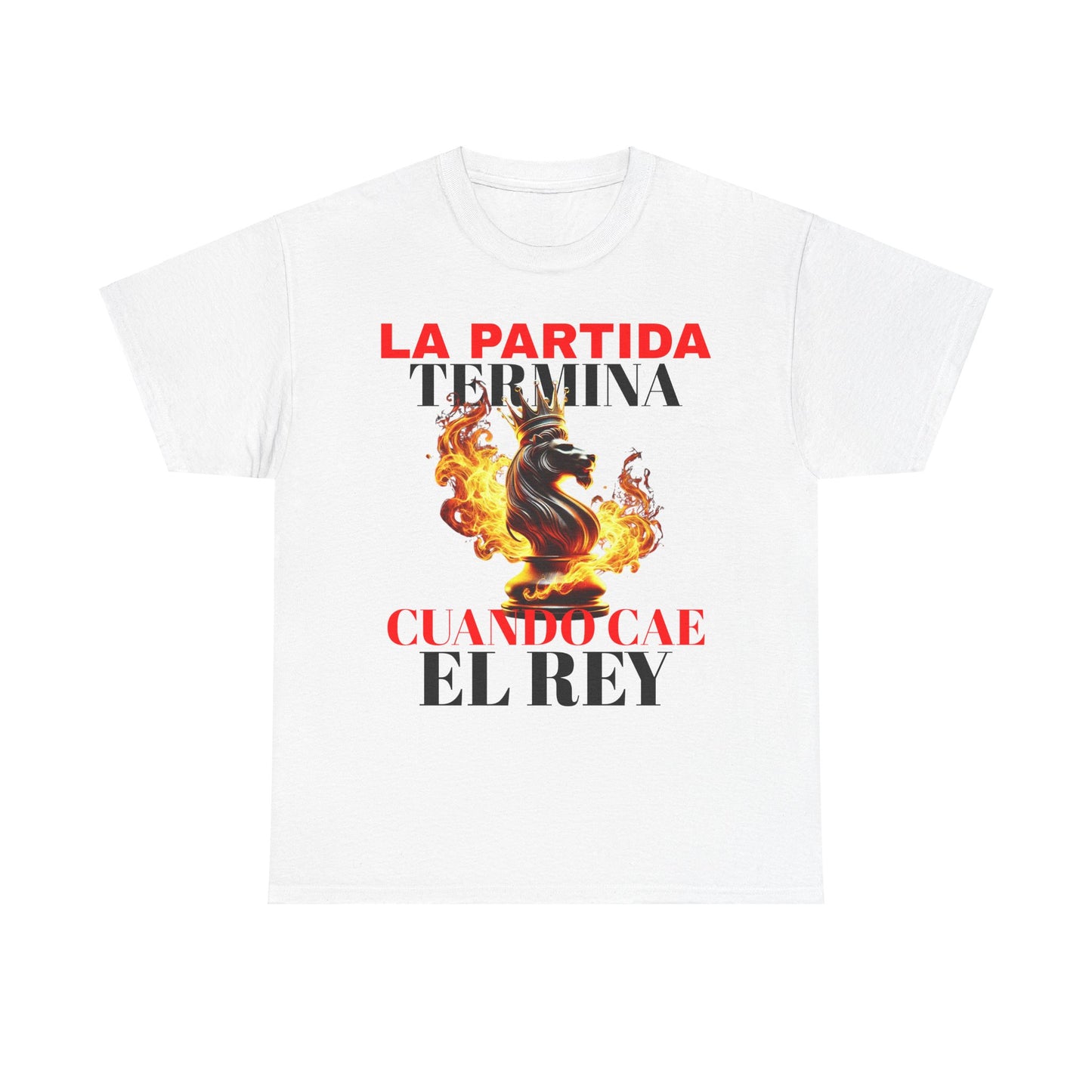 CAMISETA HOMBRE ALFA "LA PARTIDA TERMINA CUANDO CAE EL REY".(EUROPA)
