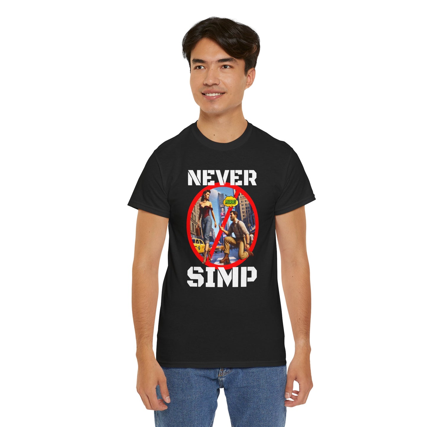 CAMISETA HOMBRE ALFA "NEVER SIMP". (USA)