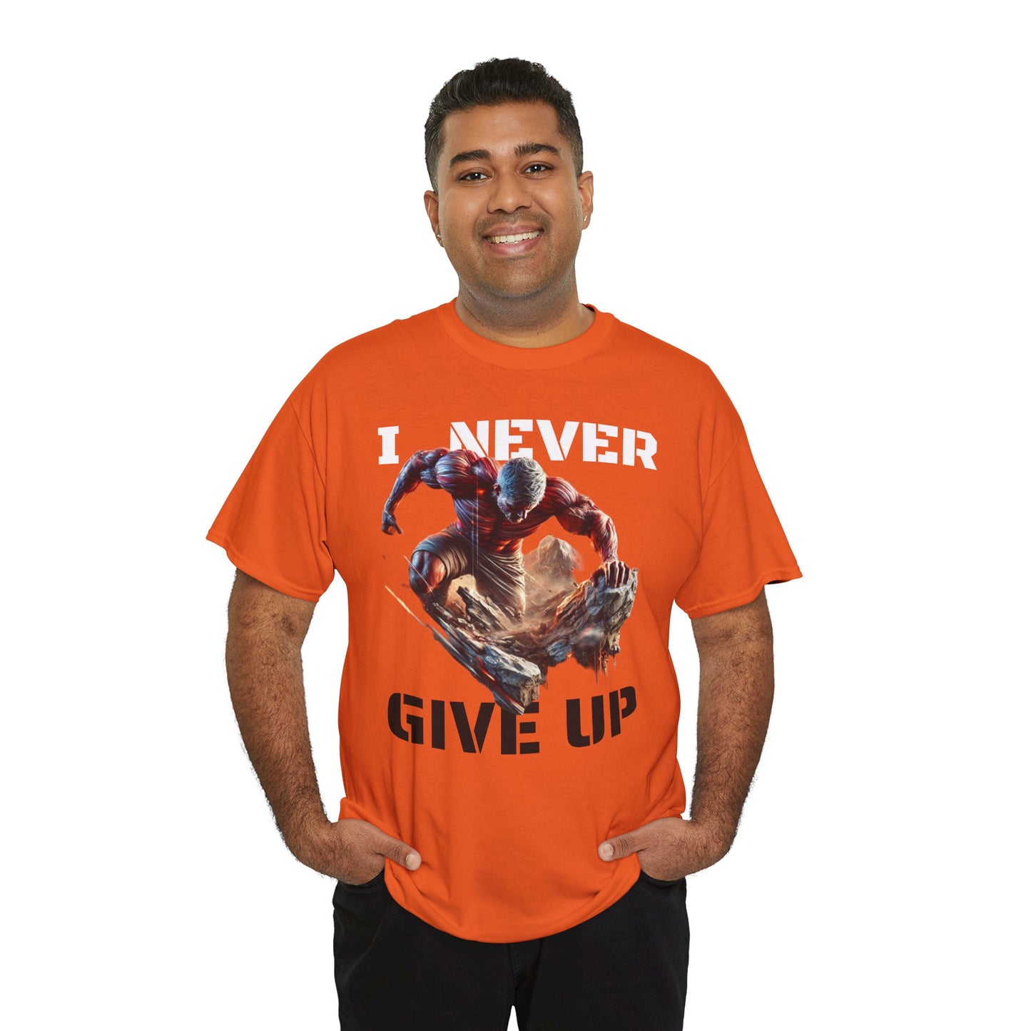 CAMISETA HOMBRE ALFA "I NEVER GIVE UP".(USA).