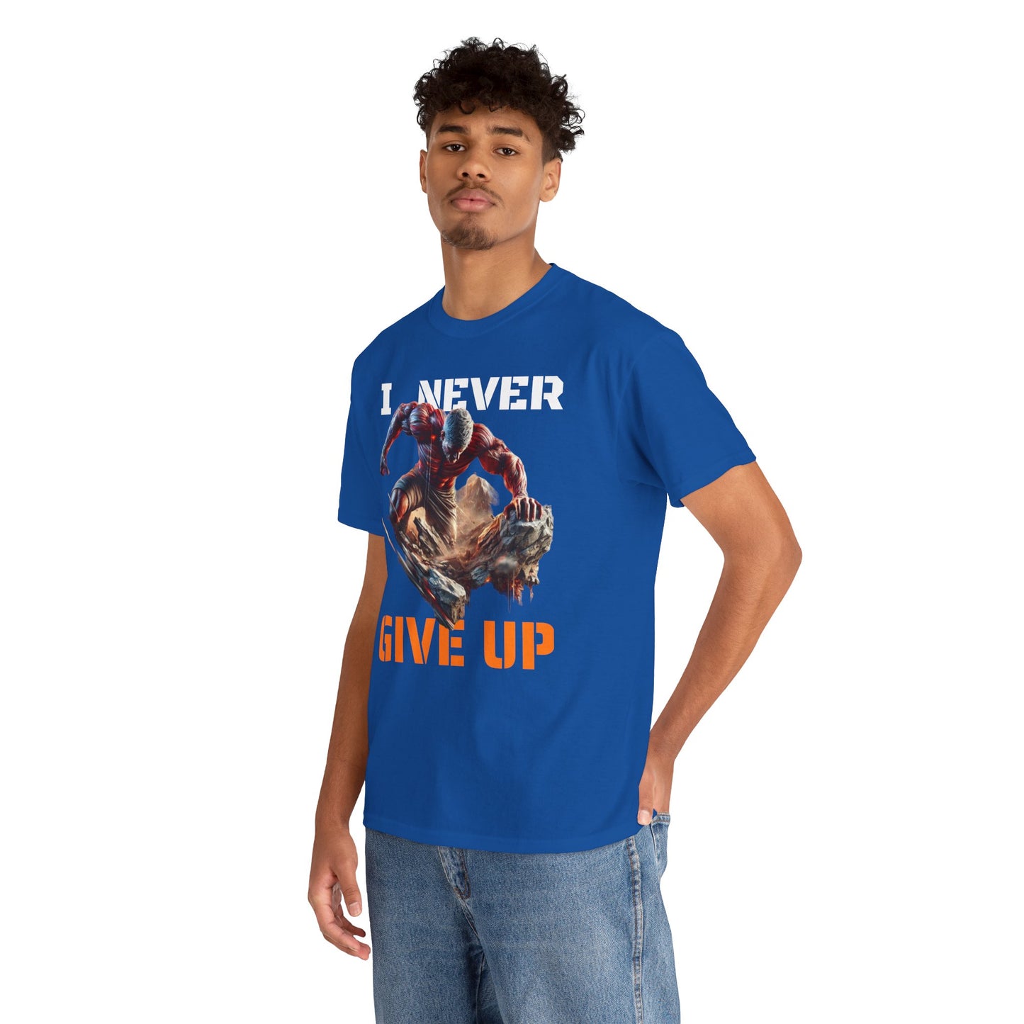 CAMISETA HOMBRE ALFA "I NEVER GIVE UP".(USA).
