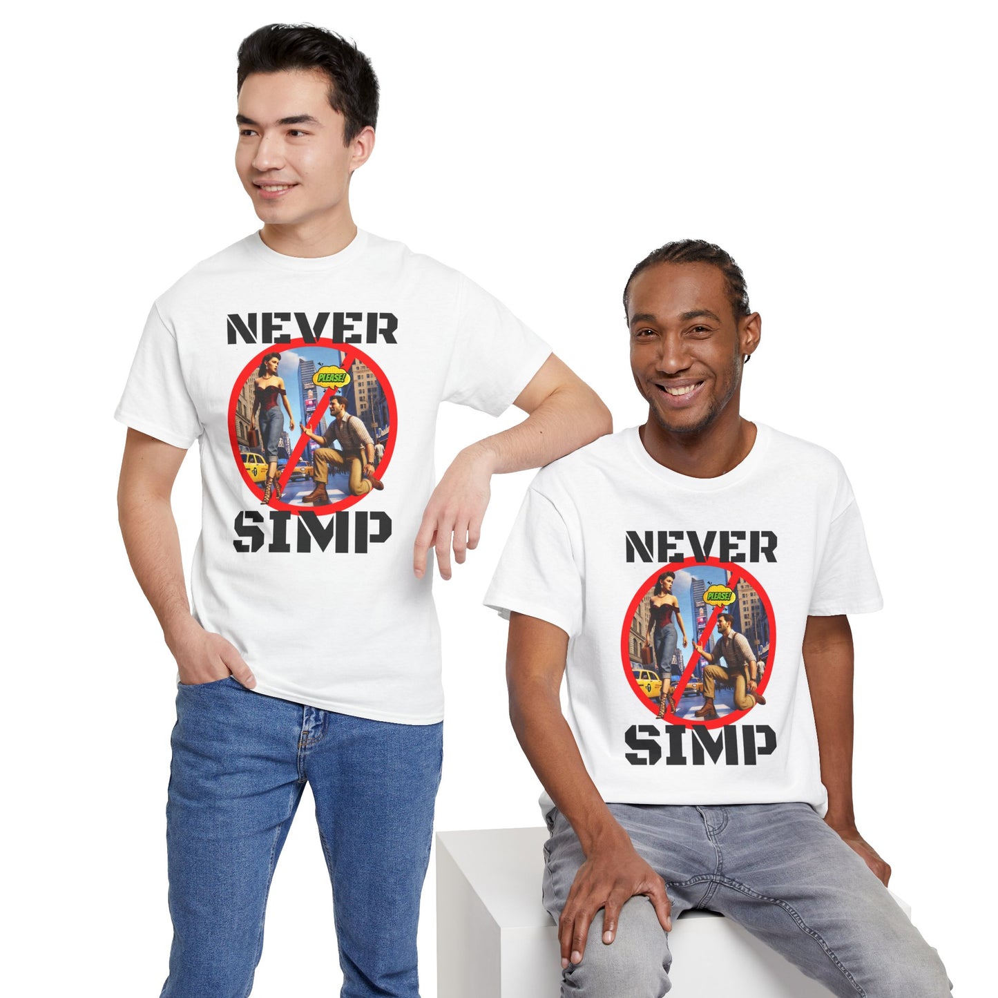 CAMISETA HOMBRE ALFA "NEVER SIMP". (USA)