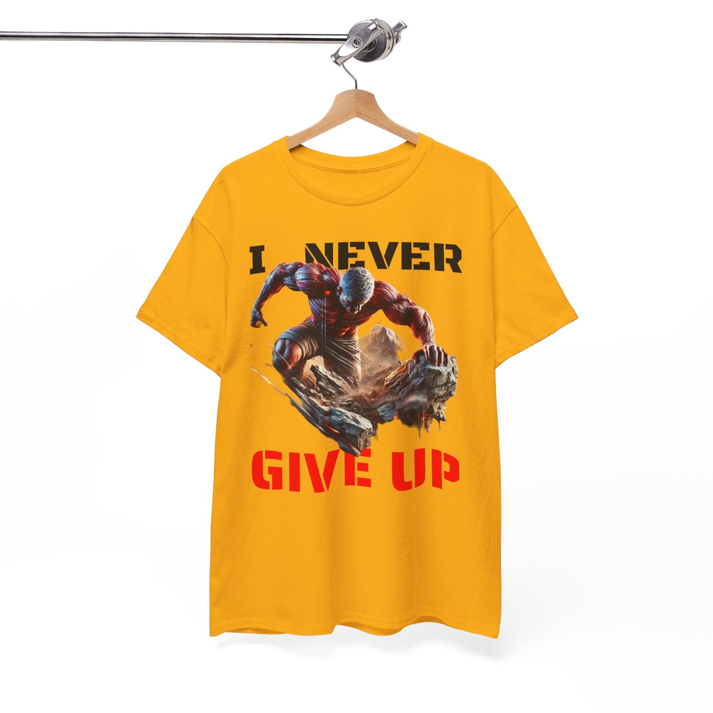 CAMISETA HOMBRE ALFA "I NEVER GIVE UP".(USA).