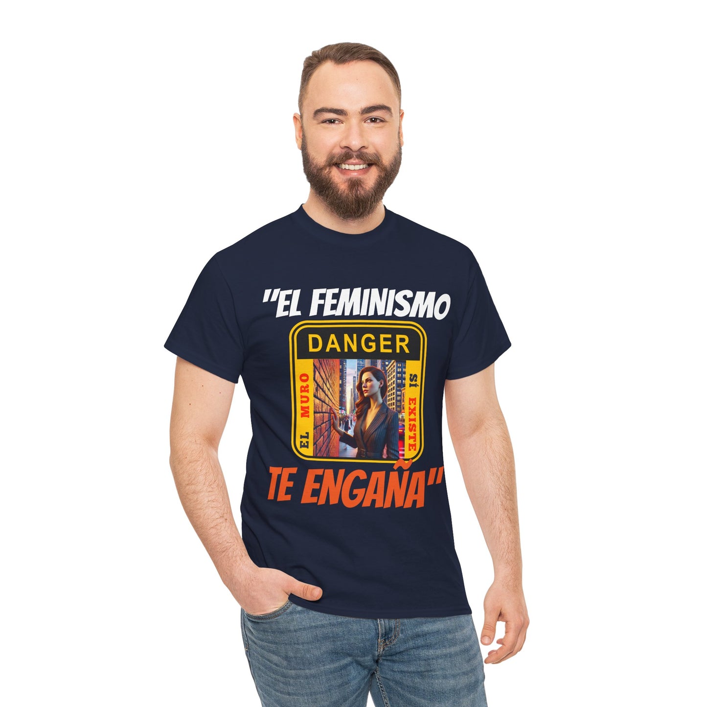 CAMISETA HOMBRE ALFA "EL FEMINISMO TE ENGAÑA".(EUROPA)
