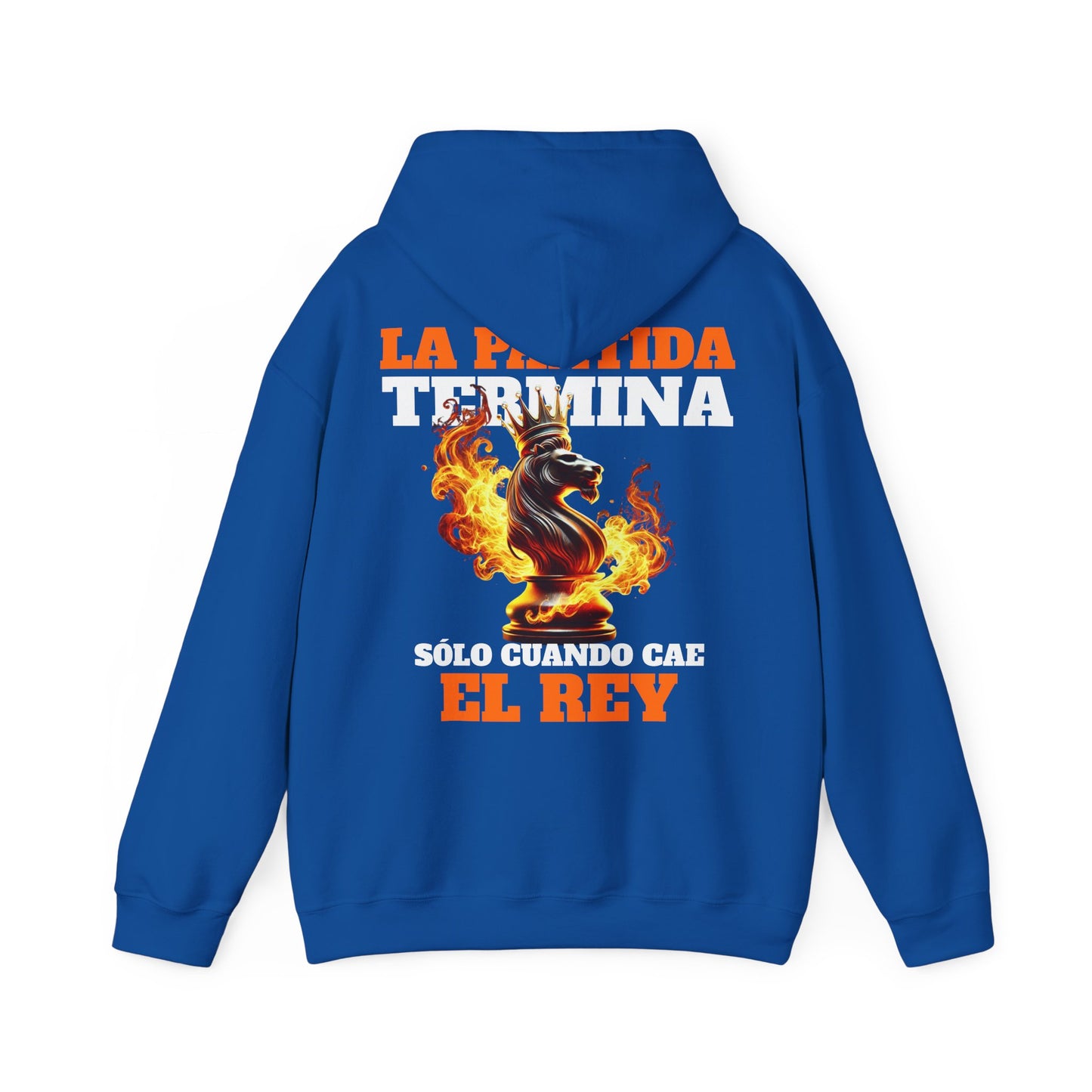 SUDADERA CON GORRO "LA PARTIDA TERMINA CUANDO CAE EL REY". (EUROPA).