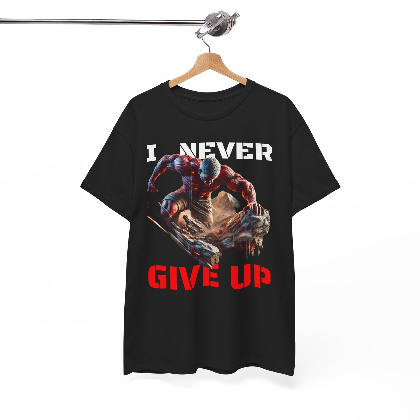 CAMISETA HOMBRE ALFA "I NEVER GIVE UP".(USA).
