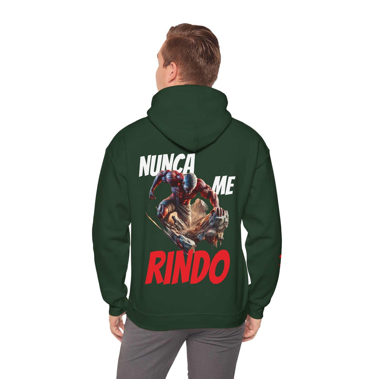 SUDADERA CON GORRO HOMBRE ALFA, "NUNCA ME RINDO".(USA).