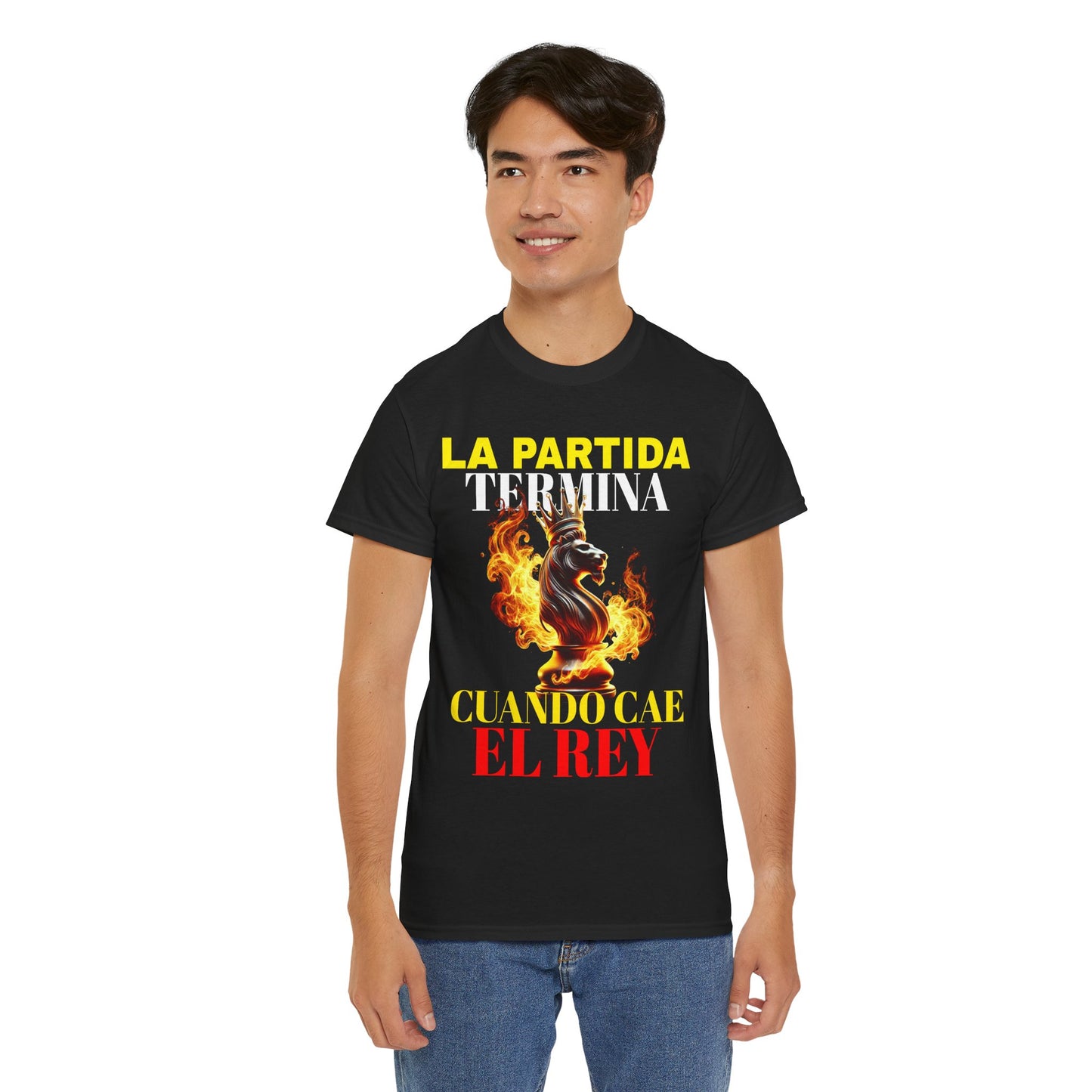 CAMISETA HOMBRE ALFA "LA PARTIDA TERMINA CUANDO CAE EL REY".(EUROPA)