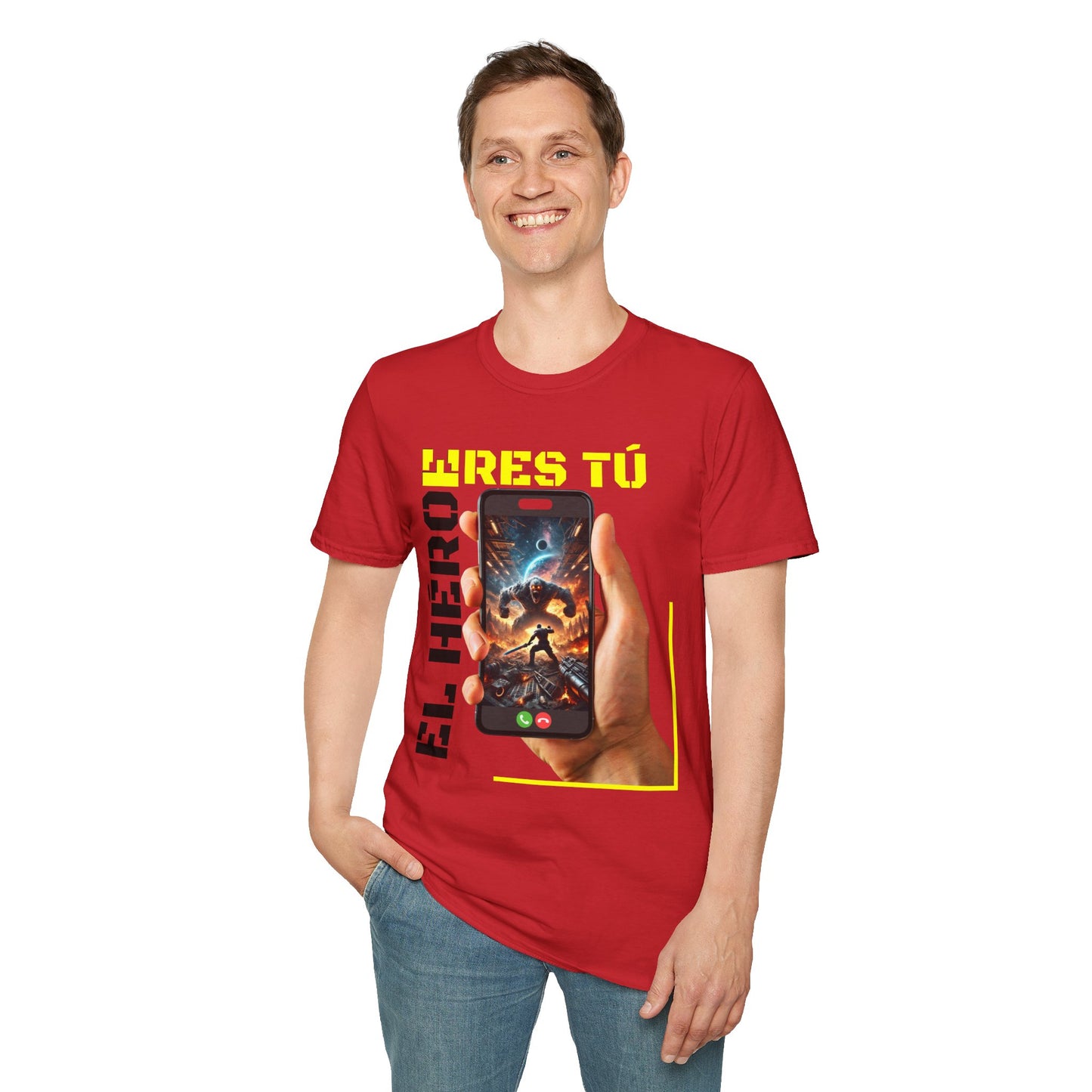 CAMISETA HOMBRE ALFA "EL HÉROE ERES TÚ".(USA).