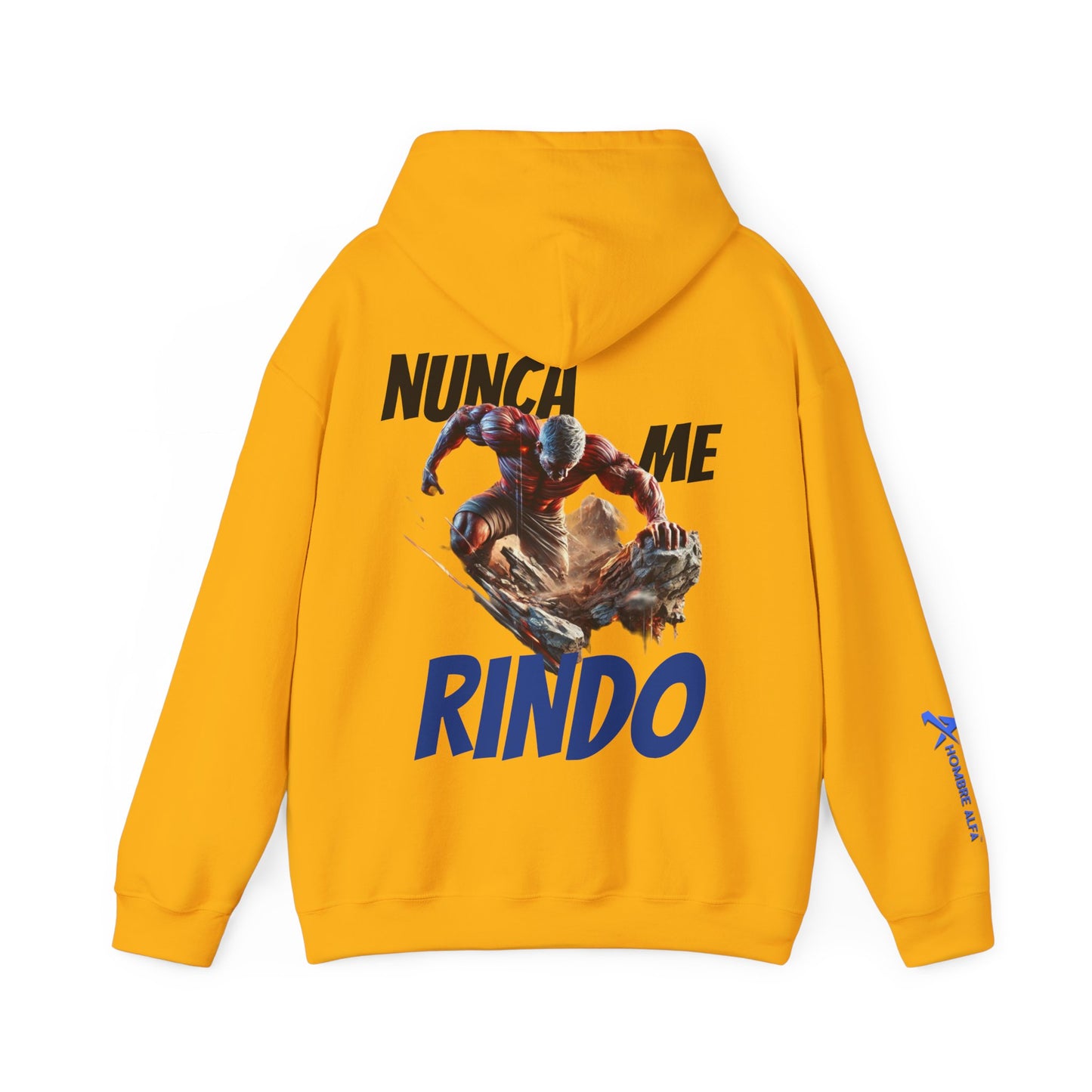 SUDADERA CON GORRO HOMBRE ALFA, "NUNCA ME RINDO".(USA).