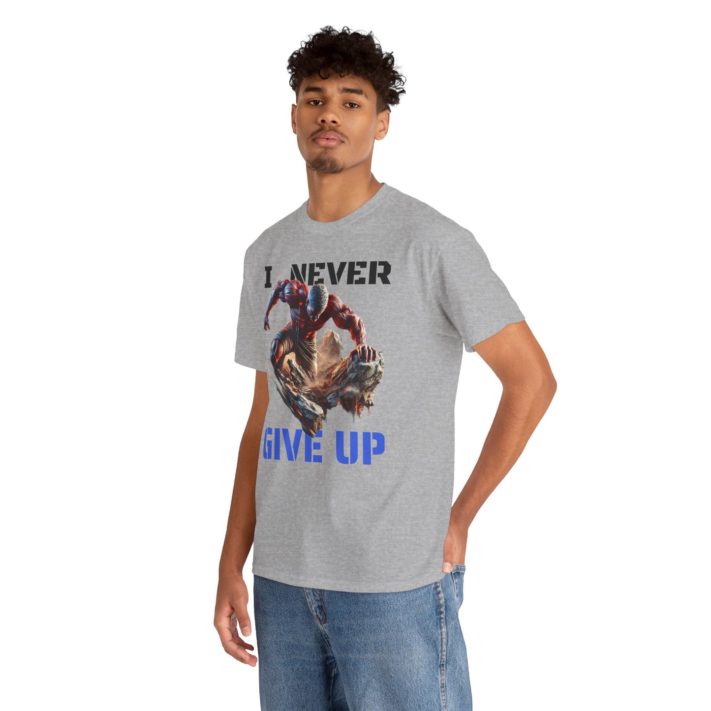 CAMISETA HOMBRE ALFA "I NEVER GIVE UP".(USA).
