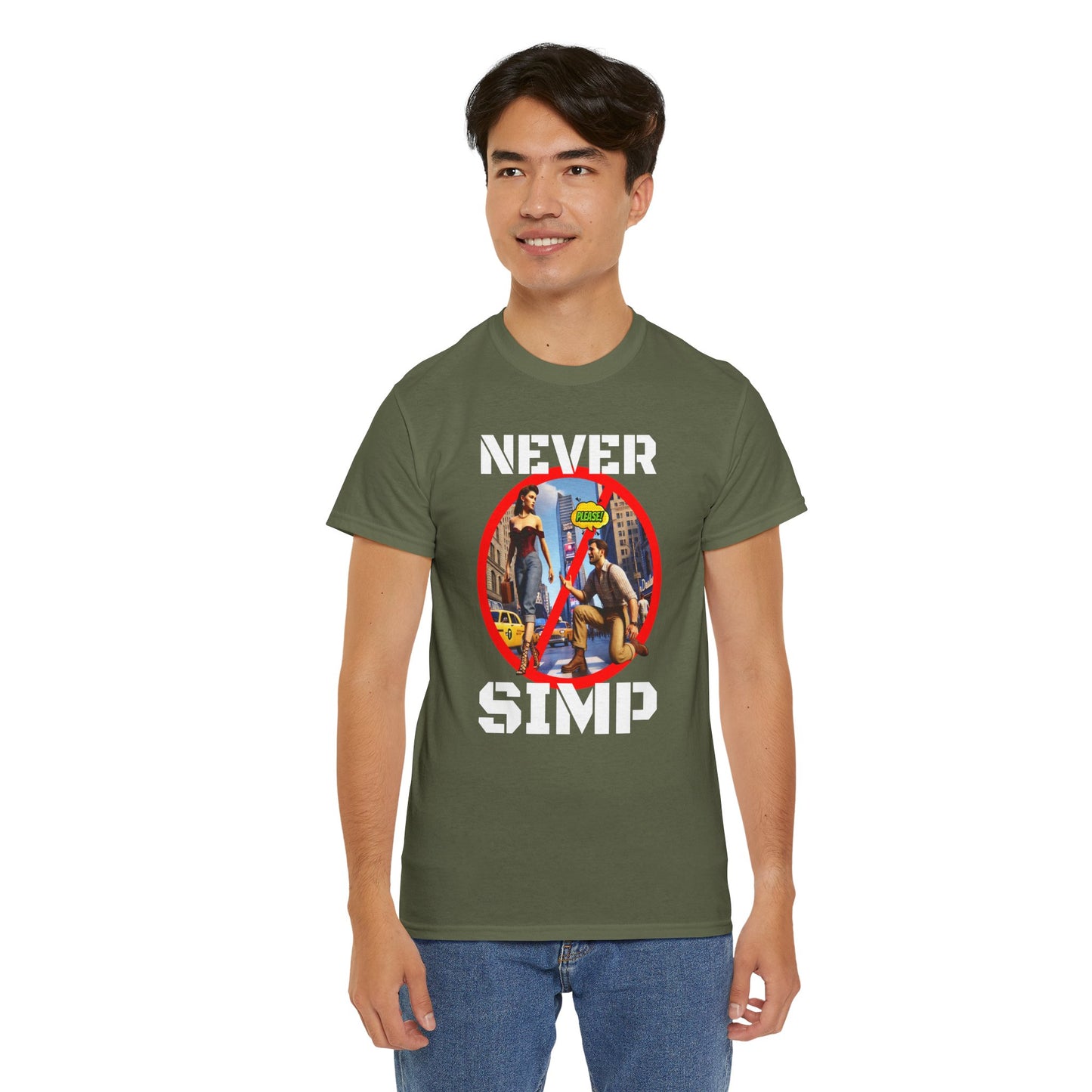 CAMISETA HOMBRE ALFA "NEVER SIMP". (USA)