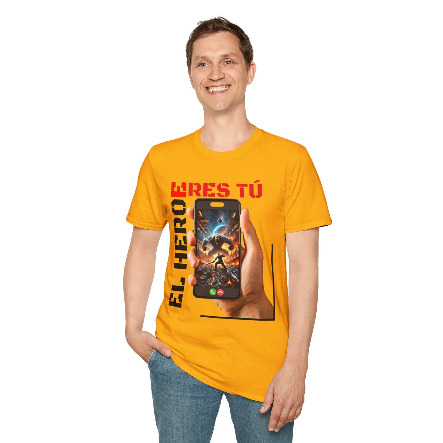 CAMISETA HOMBRE ALFA "EL HÉROE ERES TÚ".(USA).