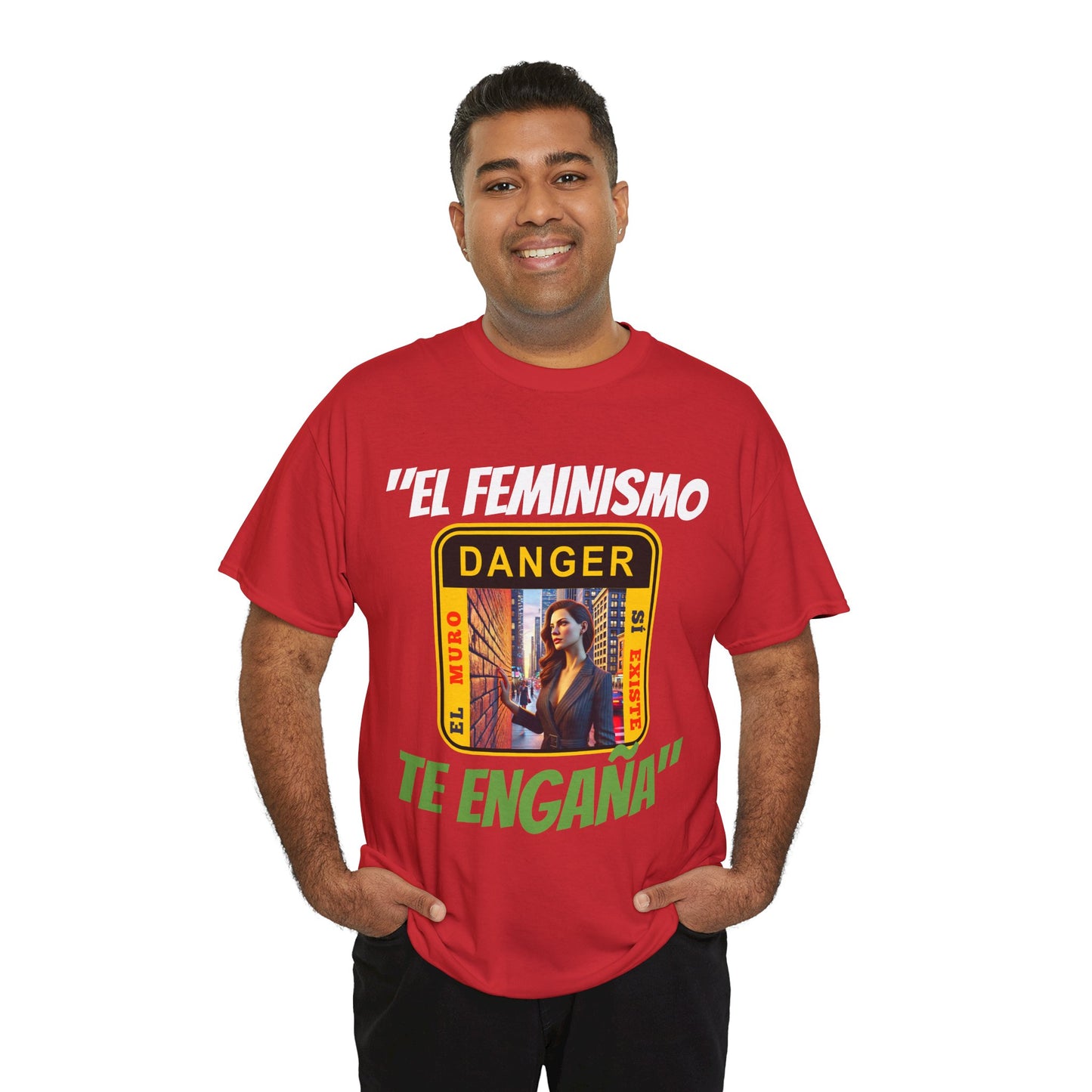 CAMISETA HOMBRE ALFA "EL FEMINISMO TE ENGAÑA".(EUROPA)