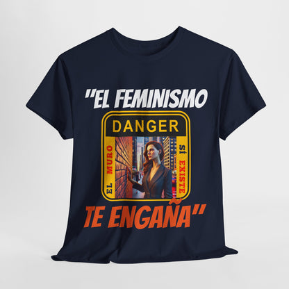 CAMISETA HOMBRE ALFA "EL FEMINISMO TE ENGAÑA".(EUROPA)