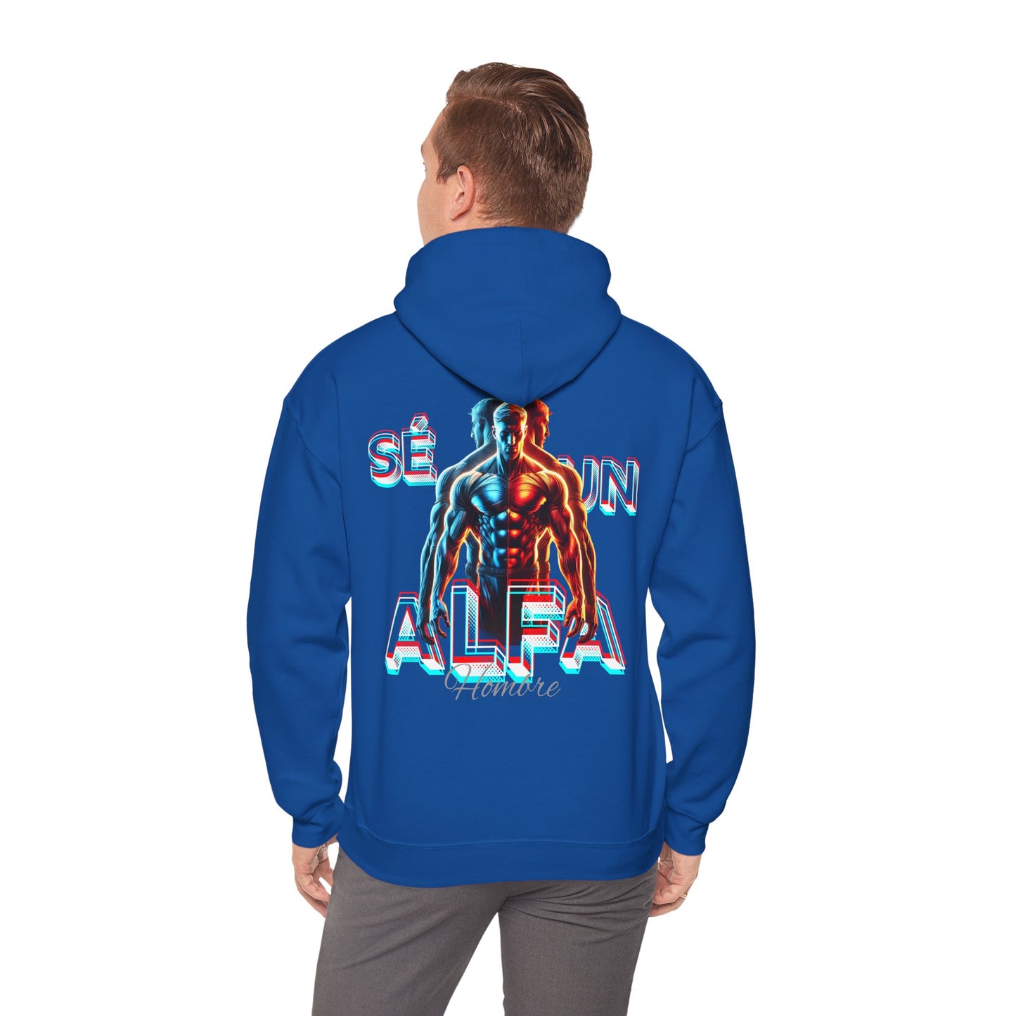 SUDADERA CON GORRO "SÉ UN HOMBRE ALFA". (EUROPA).