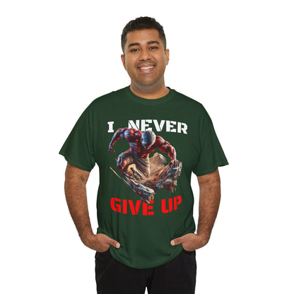 CAMISETA HOMBRE ALFA "I NEVER GIVE UP".(USA).