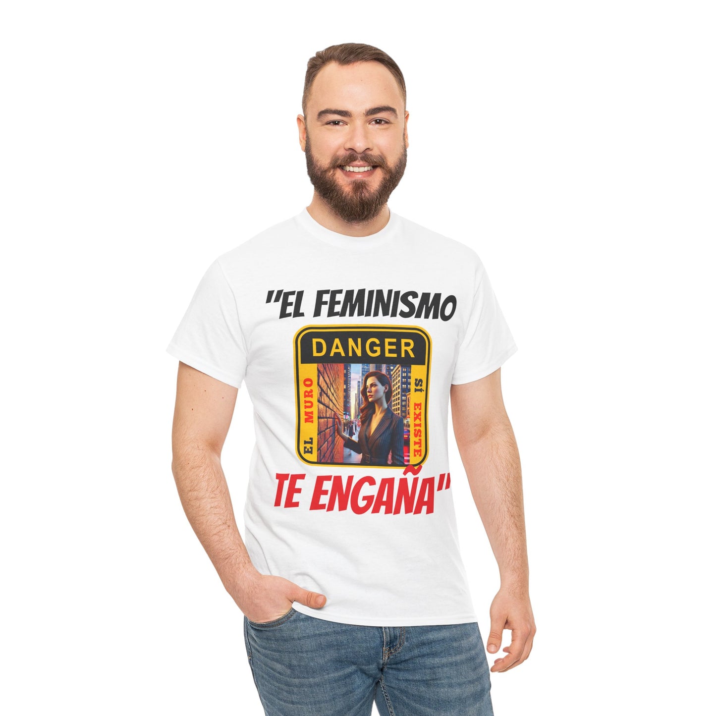 CAMISETA HOMBRE ALFA "EL FEMINISMO TE ENGAÑA".(EUROPA)