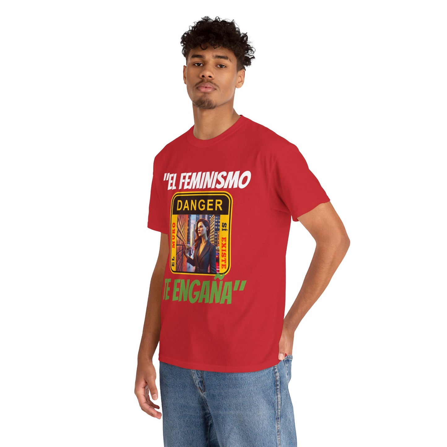 CAMISETA HOMBRE ALFA "EL FEMINISMO TE ENGAÑA".(EUROPA)