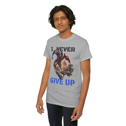CAMISETA HOMBRE ALFA "I NEVER GIVE UP".(USA).