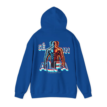 SUDADERA CON GORRO "SÉ UN HOMBRE ALFA". (EUROPA).