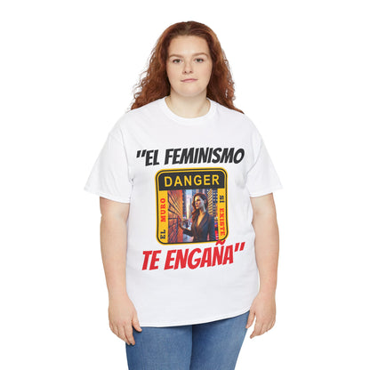 CAMISETA HOMBRE ALFA "EL FEMINISMO TE ENGAÑA".(EUROPA)