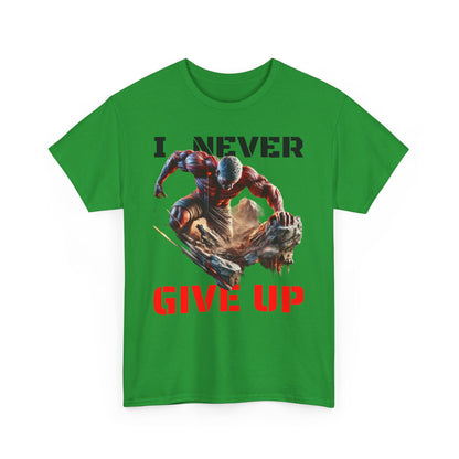 CAMISETA HOMBRE ALFA "I NEVER GIVE UP".(USA).