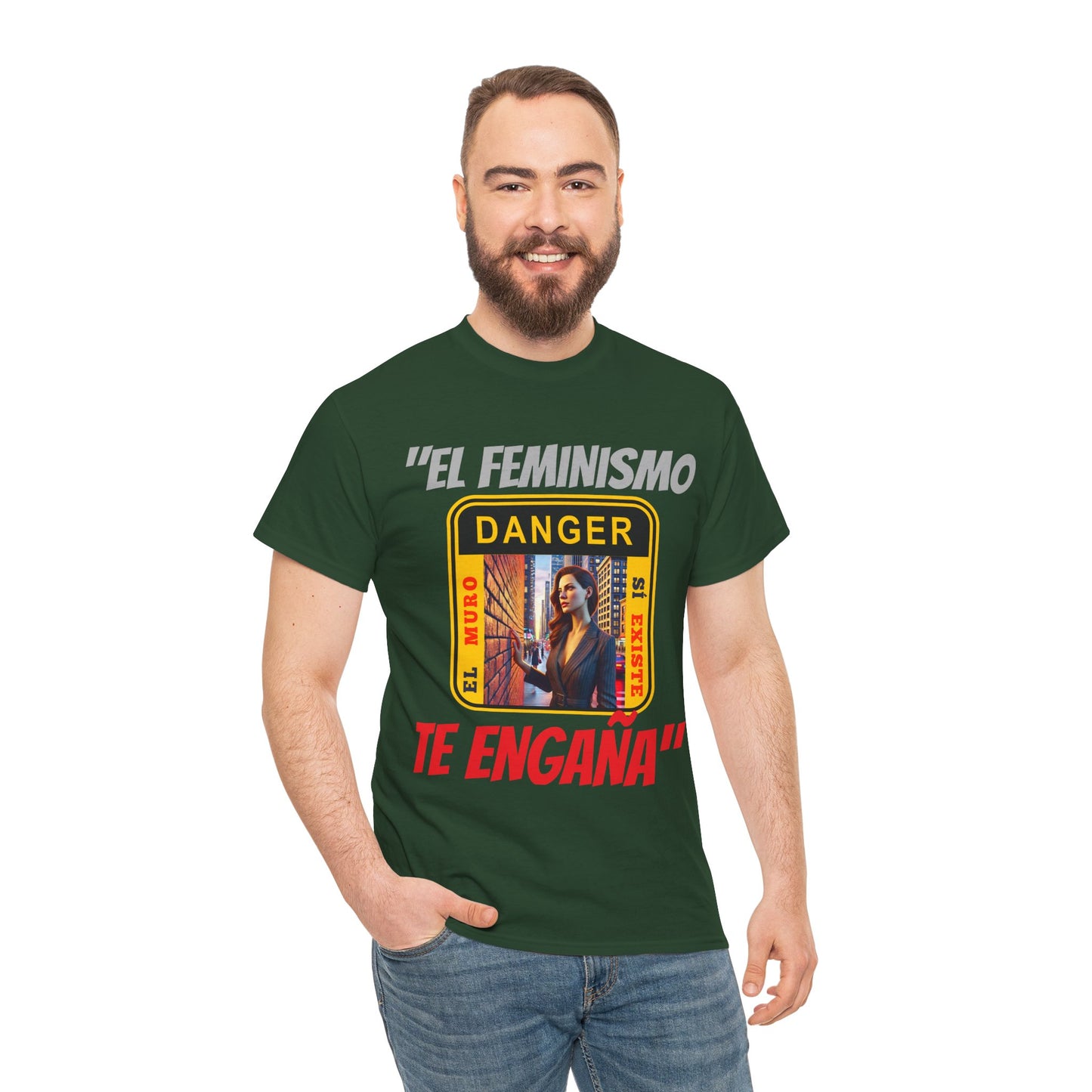 CAMISETA HOMBRE ALFA "EL FEMINISMO TE ENGAÑA".(EUROPA)
