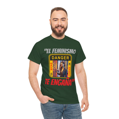 CAMISETA HOMBRE ALFA "EL FEMINISMO TE ENGAÑA".(EUROPA)
