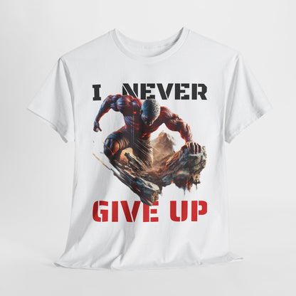 CAMISETA HOMBRE ALFA "I NEVER GIVE UP".(USA).