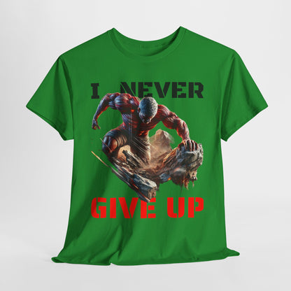 CAMISETA HOMBRE ALFA "I NEVER GIVE UP".(USA).