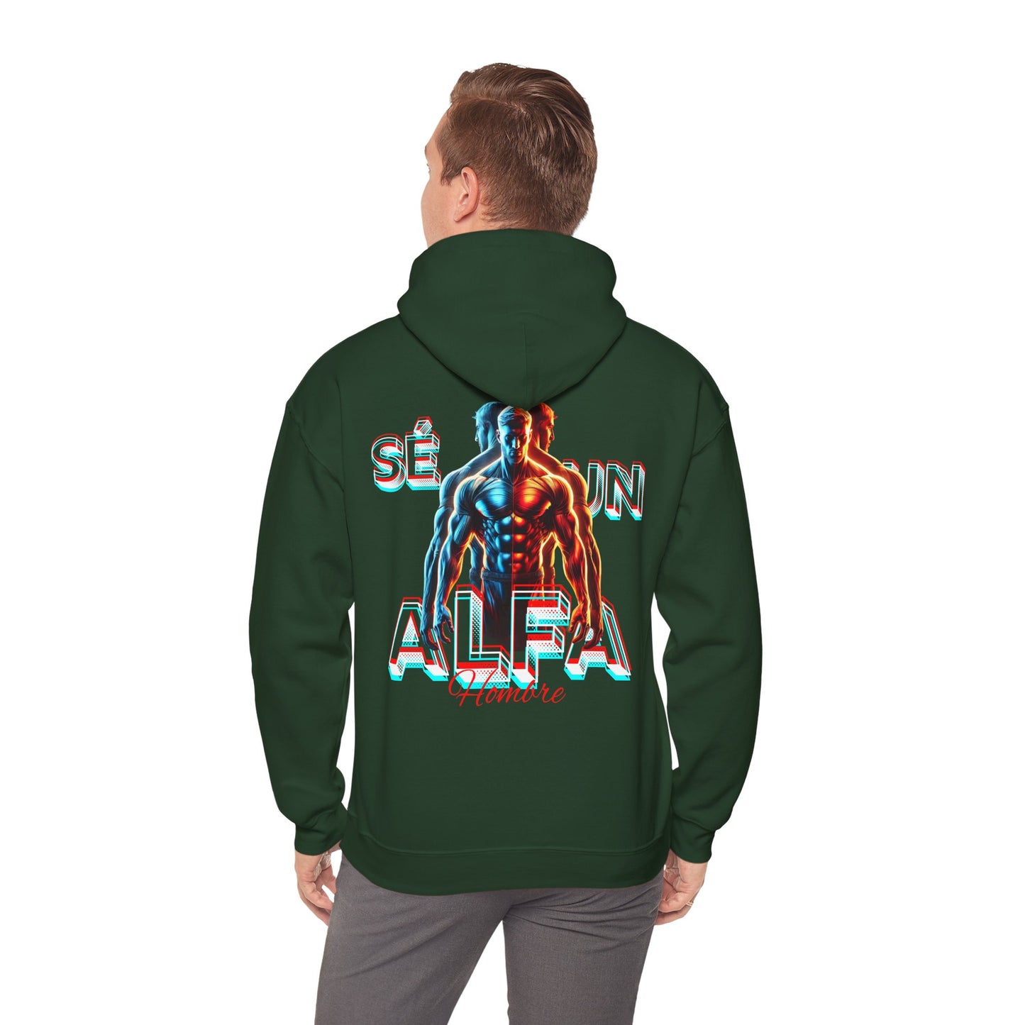 SUDADERA CON GORRO "SÉ UN HOMBRE ALFA". (EUROPA).