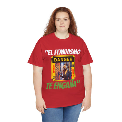CAMISETA HOMBRE ALFA "EL FEMINISMO TE ENGAÑA".(EUROPA)