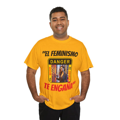 CAMISETA HOMBRE ALFA "EL FEMINISMO TE ENGAÑA".(EUROPA)