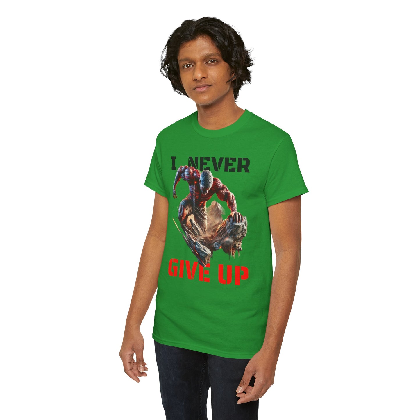 CAMISETA HOMBRE ALFA "I NEVER GIVE UP".(USA).